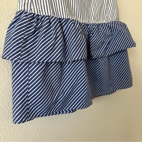 J. Crew Pull on Striped Ruffled Mini Skirt SZ 0 - Picture 4 of 14